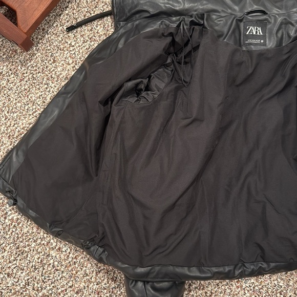 Zara Faux Leather Puffer Jacket Size Medium - Picture 8 of 8
